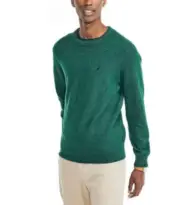 Nautica Mens Heathered Long Sleeve Crewneck Sweater Tidal Green Size 2XL