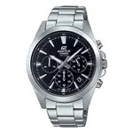 【CASIO】EDIFICE 黑面三眼計時不鏽鋼男錶 44MM EFV-630D-1A 台灣卡西歐公司貨