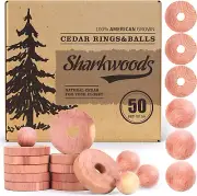 Cedar Blocks for Clothes Storage Cedar Variety 50 Pack, 30 Cedar Rings & 20 Ceda