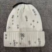NWT VINCE CAMUTO Cuffed Ribbed Beanie- Winter Hat Cream Sequin Holiday Nordstro