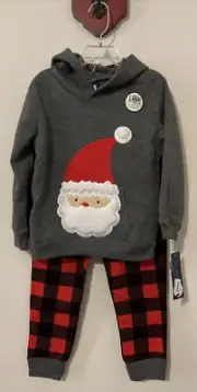 Little Rebels Boys Size 5 Santa Clause Hooded Christmas Sweatsuit Set NWT! A4889