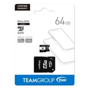 Team 十銓 64GB microSDXC TF U1 C10 80MB/s 64G 記憶卡