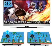 RegiisJoy 32000 in 1 Pandoras Box 78S Retro Arcade Game Console, 4 Player 3D Magical Modified Game, Search Save Delete Cheat Function, Favorite List, One-Button Combo, 128G TF