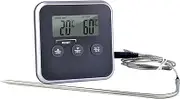 xinyee Meat Thermometers & Timers with LCD Display Thermometer Clock Timer with Stainless Steel Probe Instant Digital Read Meat Thermometer for BBQ Meat Milk Coffee