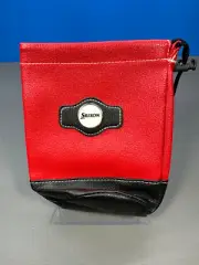 SRIXON GOLF LEATHER POUCH VALUABLES ACCESSORIES BAG CASE RED BLACK NEW