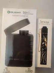 OLIGHT BATON 3 PREMIUM ED. BLCK & i3T 2 EOS DRAGON & PHOENIX FLASHLIGHT BOTH NIB