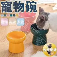 在飛比找松果購物優惠-【高腳寵物碗‧台灣現貨】陶瓷材質 寵物碗 陶瓷 貓碗 寵物陶