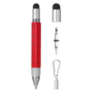 6 in 1 Metallic Stylus Pen Aluminum Alloy Mini Capacitive Pens,Red