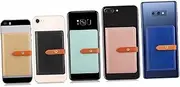 ELAYARD Adhesive Phone Wallet Golden PU Leather Cell Phone Holder with Back Patch Pocket Durable Comfortable Design for Credit Cards Cash No Sticky Residue for Go Use