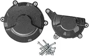 Motorcycle Engine Guard Motorcycles Engine Cover Protection Case Fit for Ducati V4 Panigale 2018 2019 2020 2021 Engine Covers Protectors Motorcycle Stator Cover(Carbon Fiber appeara)
