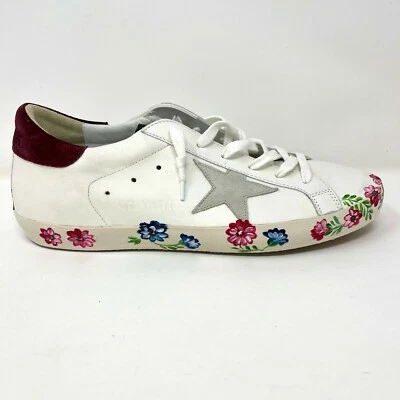 Golden Goose Super-Star Sneaker White Leather Hand Printed Sole EU 41 US 11