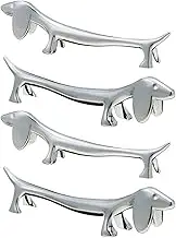 4-Pack Puppy Chopstick Holders – Cute Dachshund Chopsticks Rest, Stainless Steel Tableware Rack for Chopsticks, Forks & Spoons, Kitchen & Dining Table Decor