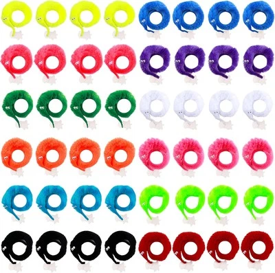 CCINEE 48 Pcs Magic Twisty Worm Wiggly Fuzzy Worms on a String Magic...