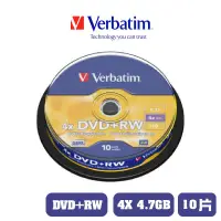 在飛比找蝦皮商城優惠-Verbatim Verbatim 威寶 4X DVD+RW