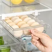 Egg Holder for Refrigerator Drawer, Fridge Egg Drawer Organiser Fridge Storage Egg Holder Egg Tray Egg Container for Refrigerator Shelf Under 0.6"
