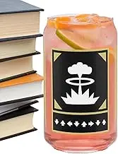Cool Drinking Glasses - Creative Printed Cool Glass Cups - Holiday Classic Drinkware, Reusable Tall Water Glasses, Fun Cocktail Glasses for Adults Women Men