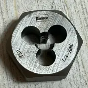 Irwin Hanson 6520ZR High Carbon Steel Hexagonal Fractional Die 1/4 in.-20NC USA