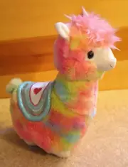 LLAMA PLUSH or ALPACA 12" Stuffed Animal Rainbow Tie-Dye Valentine's Day Gift+