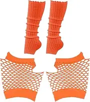 [Generic] Warm Leg Warmers - Breathable Mesh Wearing Accessories | 80s Costume Accessories for Women, Nylon Short Fingerless Fishnet Gloves Leg Warmers for Festival and Carnival