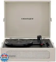 Crosley CR8017B-DU Voyager Vintage Portable Vinyl Record Player Turntable wit
