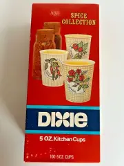 Vintage Dixie Cups 100Ct 5oz Retro Spice Collection Sealed New Old Stock 1986