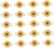 [COHEALI] 20pcs Sunflower Shape Jewelry Pendants Diy Necklace Earring Accessories Yellow Craft Charms for Bracelet Key Ring
