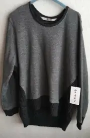 Athleta Women's Madera Merino Wool & Cotton Sweater Pullover Top Gray Large NWT