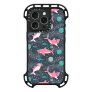 iPhone 16 Pro Ultra Bounce Case MagSafe Compatible Pink Space Sharks