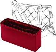 JLYZ Moon Purse Organizer Insert for Handbags,Inner bag,Silky Smooth,Bag Organizer Compatible with Chanel Gabrielle (Small,Silky Rouge Garance
