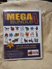 Amazing Designs The Mega Bundle 4 Embroidery Solutions CD Sewing 649 Designs NIP