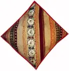 24" GIFT FOR GIRL VINTAGE SEQUIN BEADED ACCENT FLOOR THROW CUSHION PILLOW COVER