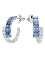 [Swarovski] Matrix Hoop Earrings in Blue