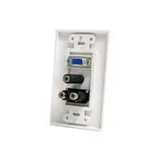 StarTech VGA Wall Plate with 3.5mm & RCA, White - VGAPLATERCA