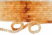 [Jaipur Gems Mart] Rare AAA+ Citrine Gemstone 4mm Rondelle Faceted Beads | 13inch Strand | Natural Multi Citrine Handcut Semi Precious Gemstone Loose Beads for Jewelry