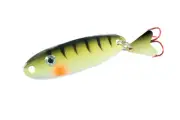 Northland Tackle Macho Minnow Spoon 4 - UV Green Perch - Ice Lure 1/4 oz