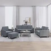 4 Piece Sofa Set with Pillows Dark Grey Velvet,Sofas 71.45KG-3201965
