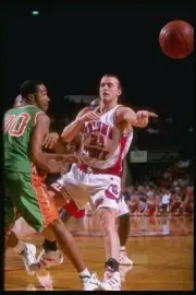 Guard Chris Herren Fresno State Bulldogs in action against Travis - Old Photo