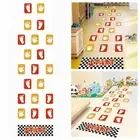 Parent-child Hopscotch Game Lattice Decals Hands And Feet Print Floor Stickers
