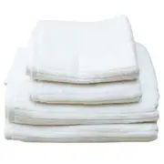 White Stripe Organic Soft 6 pieces Towel Set - White - White