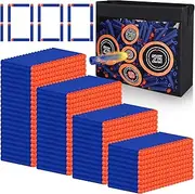 Pokiiulk Refill Darts Bullets Compatible with Nerf Guns N-Strike Elite Series, Refill Darts Premium Foam Bullets Pack with Portable Storage Bucket