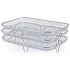 For Air Fryer Baking Stainless Steel Rack Air Fryer Rack Rectangular Silver