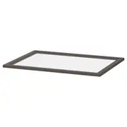 KOMPLEMENT glass shelf, dark grey, 75x58 cm