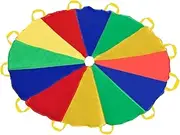 Play Parachute with Handles Hand Eye Coordination Cooperative Games Rainbow Parachute for Kids Home Courtyards Party Backyard