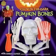 Halloween Glow in The Dark Skellington Bones Pumpkin Carving & Decorating Kit