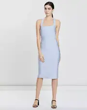 BNWT MISHA COLLECTION ICE BLUE JULIA MIDI DRESS - SIZE 10 AU/6 US (RRP $290)