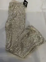 Girls Sequin Flare Pants Art Class Silver XL(14) NWT