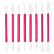 8pcs Plastic Clay Tools Double-Headed Modeling Sculpting Pottery Red