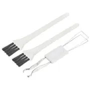 Keycap Puller Removal Tool Kit with 2 Brushes White Handle Black Bristles