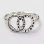 New Authentic Pandora Circles Ring Multiple Sizes 196326CZ W Hinged Box