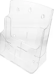 SECFOU Clear Pamphlet Holder File Organizer Transparent Multi Document Rack for Efficient Storage Office Shop Home Use Material with Stable Base